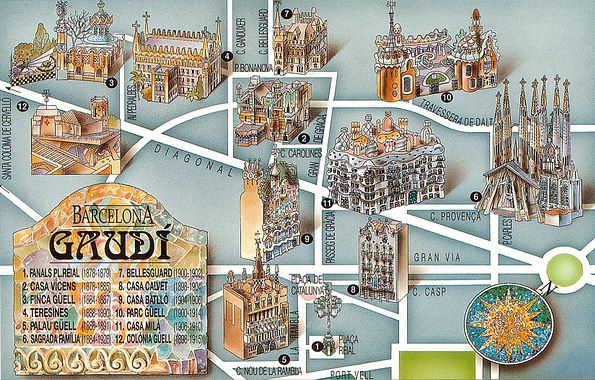 gaudi barcelona map